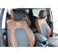 Автомобильные чехлы из экокожи Hyundai Santa Fe 12- (Союз-Авто)