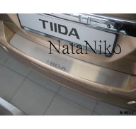 Накладка на бампер Nissan Tiida 04- хетчбек (NataNiko)
