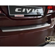 Накладка на бампер с загибом Honda Civic 9 12- (NataNiko)