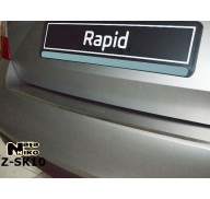 Накладка на бампер с загибом Skoda Rapid 11- (NataNiko)