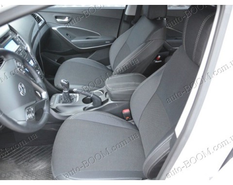 Чехлы на сиденья автомобиля Hyundai Santa Fe 12- (MW Brothers премиум)