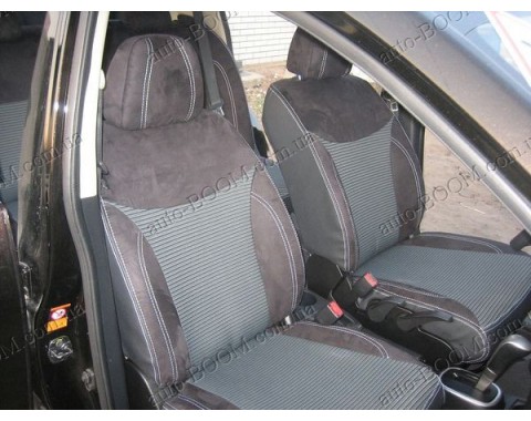 Чехлы на сиденья автомобиля Nissan Tiida 10- хетчбек (MW Brothers премиум)