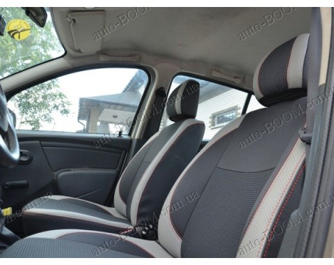 Чехлы на сиденья автомобиля Renault Sandero 07- цельный диван (MW Brothers премиум)