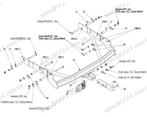 Фаркоп на Renault 19 92- седан