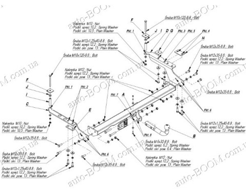 Фаркоп на Subaru Forester 97-02