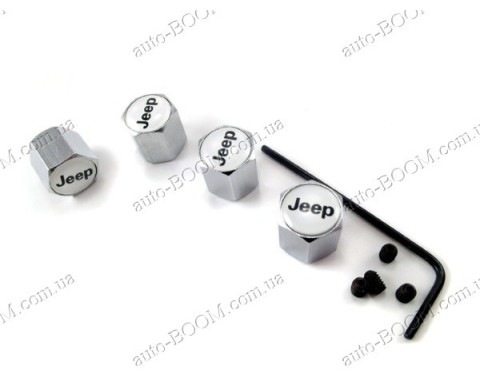 Колпачки на ниппель с логотипом Jeep Wrangler 07- (Carmos)