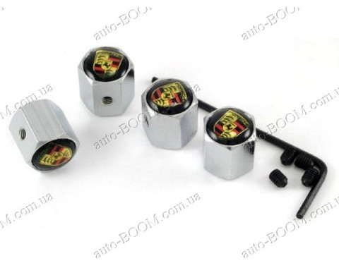 Колпачки на ниппель с логотипом Porsche Cayenne 02-10 (Carmos)