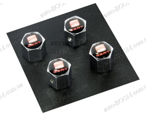 Колпачки на ниппель с логотипом Seat Ibiza 4 08- (Carmos)