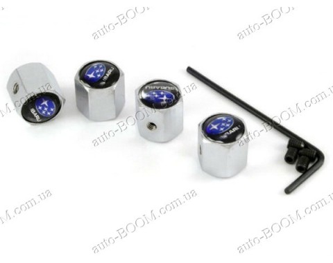 Колпачки на ниппель с логотипом Subaru Outback 4 09- (Carmos)