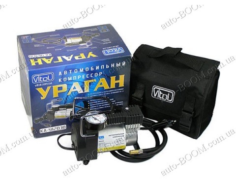 Компрессор автомобильный Ураган КА-У12030 (Vitol) 100psi / 12Amp / 35л / прикуриватель / переходник