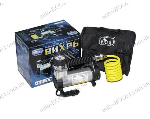 Компрессор автомобильный Вихрь КА-В12170 (Vitol) 100psi / 12Amp / 27л / шланг 2,0м