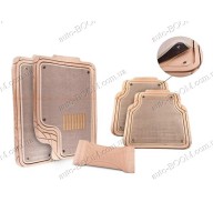 Универсальные коврики зима+лето бежевые + перемычка (Elegant)