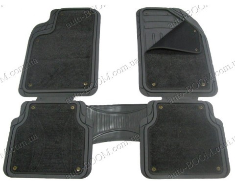 Универсальные коврики зима+лето черные + перемычка (Elegant)