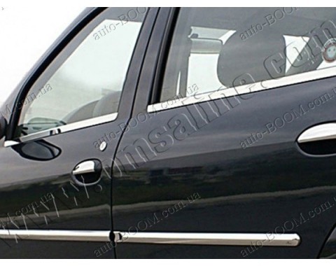 Молдинги дверей Renault Logan 04-13 4шт нерж (Omsaline)