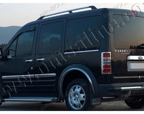 Молдинги дверей Ford Tourneo Connect 02- длинная база, 4шт нерж (Omsaline)