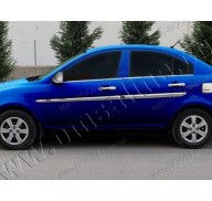 Молдинги дверей Hyundai Accent 3 06-10 4шт нерж (Omsaline)
