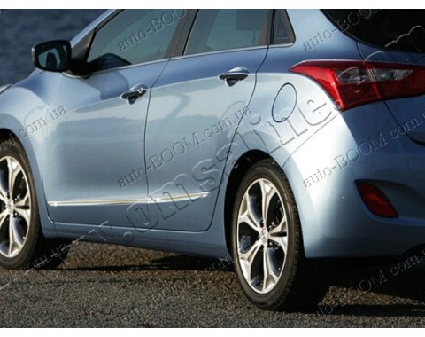 Молдинги дверей Hyundai i30 12- хетчбек 5дверей, 4шт нерж (Omsaline)