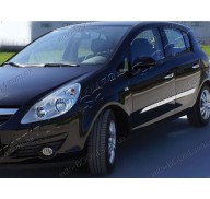 Молдинги дверей Opel Corsa D 06-14 хетчбек 5дверей, 4шт нерж (Omsaline)