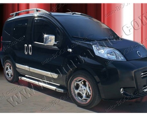 Молдинги дверей Peugeot Bipper 08- 4шт нерж (Omsaline)