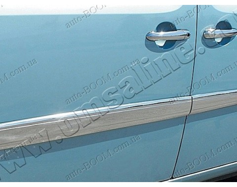 Молдинги дверей Renault Kangoo 08-10 узкие 4шт, нерж (Omsaline)