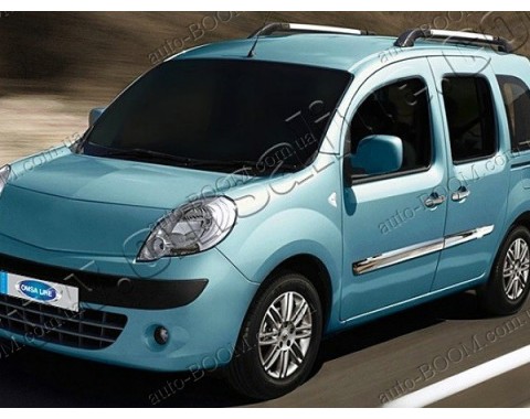 Молдинги дверей Renault Kangoo 10-13 широкие 4шт, нерж (Omsaline)
