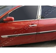 Молдинги дверей Renault Megane 2 06-09 узкие 4шт нерж (Omsaline)