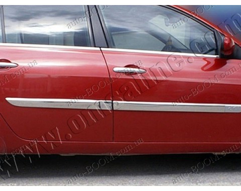 Молдинги дверей Renault Megane 3 FL 06-09 4шт длинные и широкие, нерж (Omsaline)