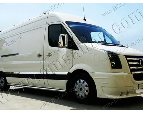 Молдинги дверей VW Crafter 11- средняя база, 10шт нерж (Omsaline)