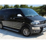 Молдинги дверей VW T5 10- длинная база, 7шт нерж (Omsaline)