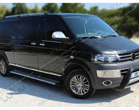 Молдинги дверей VW T5 10- длинная база, 7шт нерж (Omsaline)