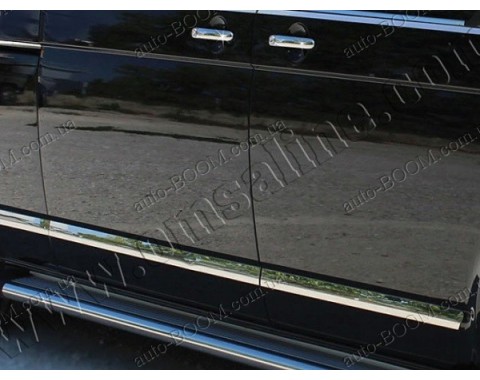 Молдинги дверей VW T5 Caravelle 03- длинная база, 7шт нерж (Omsaline)