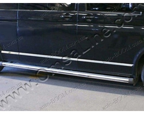 Молдинги дверей VW T5 Multivan 10- длинная база, 7шт нерж (Omsaline)