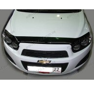 Дефлектор капота на Chevrolet Aveo 3 12- темная (Sim)