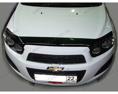 Дефлектор капота на Chevrolet Aveo 3 12- темная (Sim)