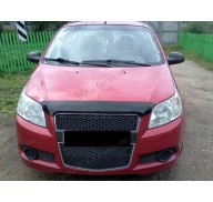 Дефлектор капота на Chevrolet Aveo 08-11 хетчбек 5дверей, темная (Sim)