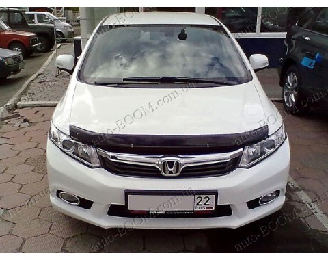 Дефлектор капота на Honda Civic 9 12- темная (Sim)