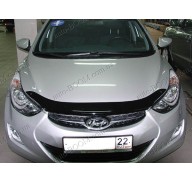 Дефлектор капота на Hyundai Elantra 5 10- темная (Sim)