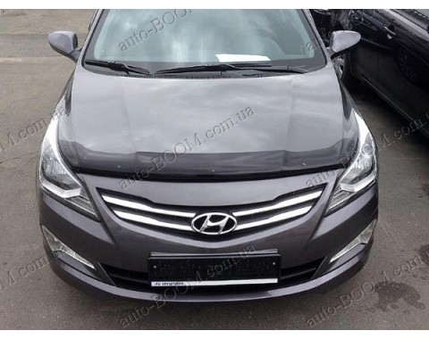 Дефлектор капота на Hyundai Accent 4 14- (Sim)