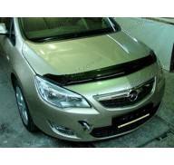Дефлектор капота на Opel Astra J хэтчбек 09- темная, длинная (Sim)