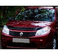 Дефлектор капота на Renault Sandero 07- темная (Sim)