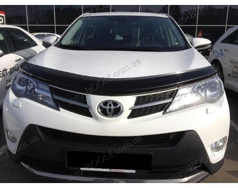 Дефлектор капота на Toyota RAV4 4 13- темная, подгиб (Sim)