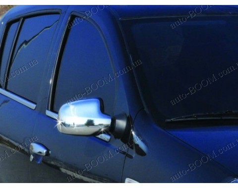 Накладки на зеркала (нержавейка) Renault Sandero 07-