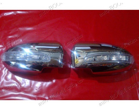 Накладки на зеркала (пластик) Chevrolet Cruze 08- с поворотом