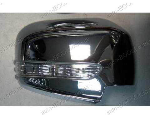 Накладки на зеркала (пластик) Mitsubishi Pajero Sport 2 08- с поворотом