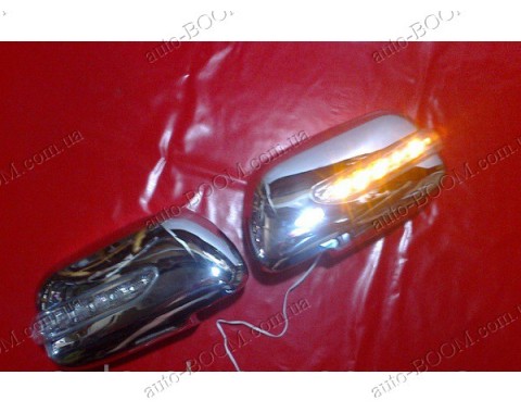 Накладки на зеркала (пластик) Toyota Camry 40 06-11 с поворотом