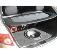 Акустическая полка на Chevrolet Lacetti 04- хетчбек черная, декоративная, на фанере