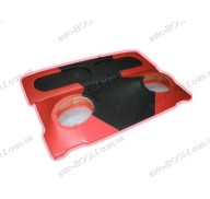 Акустическая полка на ВАЗ 2104 черно - красная, на фанере, пирамида