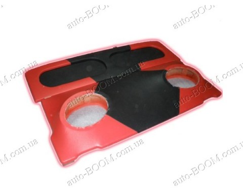 Акустическая полка на ВАЗ 2104 черно - красная, на фанере, пирамида