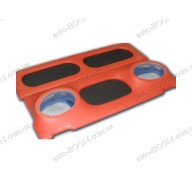 Акустическая полка на ВАЗ 2104 красная, на фанере, пирамида