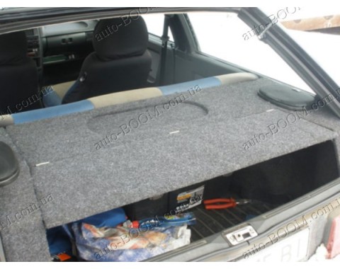 Акустическая полка на ВАЗ 2108 карпет, с боковинами (липучка), на фанере